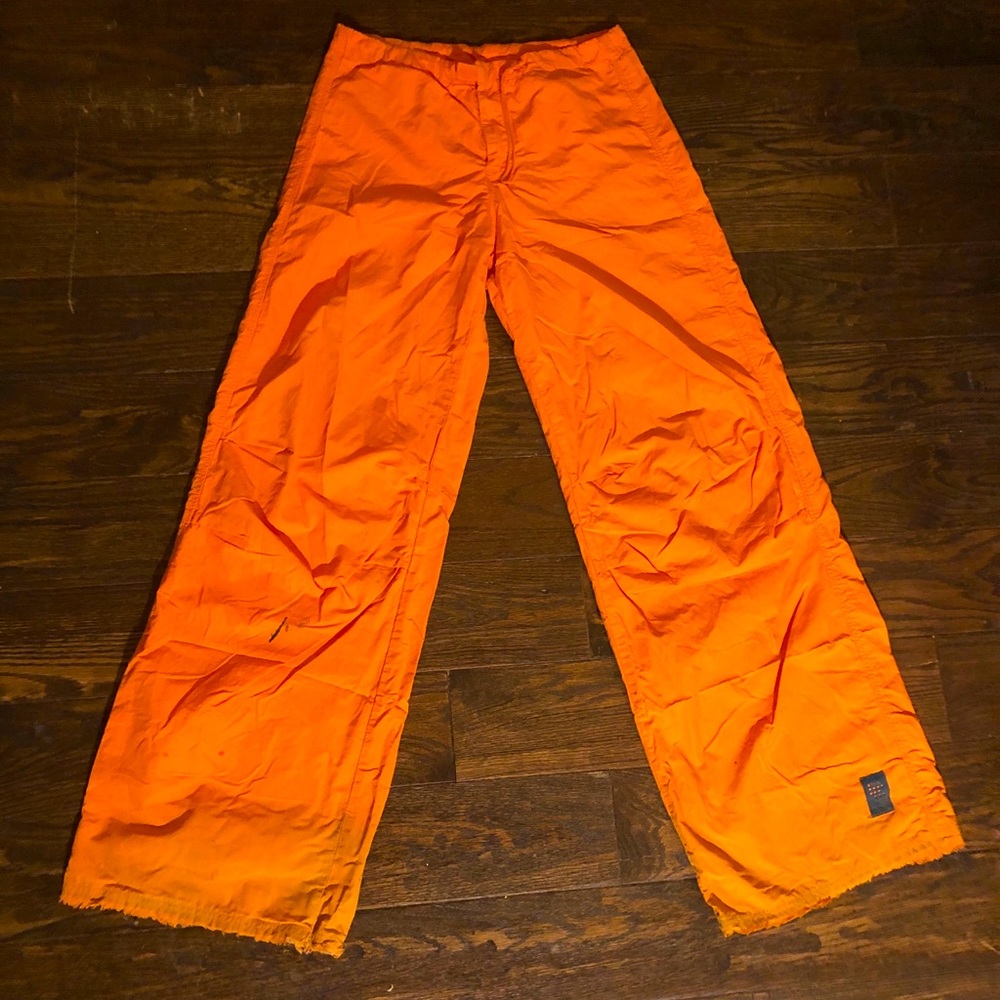 *RARE* Vintage 1990’s orange Diesel wide leg Rave pants size 30”